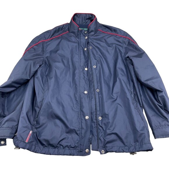 Ralph Lauren Jacket Men Large Blue Red Softshell Cotton Lined Golf Windbreaker‎ - Picture 1 of 13